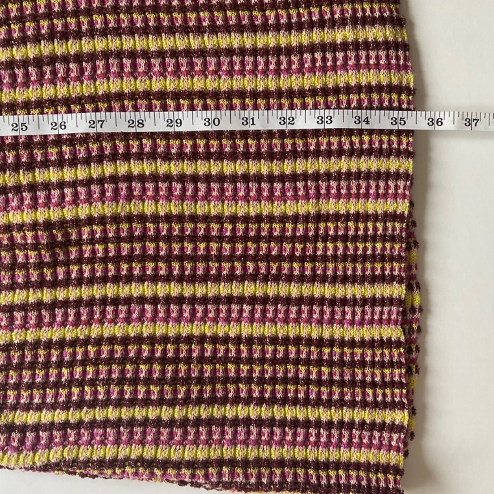 NEW FREE PEOPLE Into You  Shimmer Mini SweaterDress Pink Metallic Retro Stripe - Picture 9 of 16